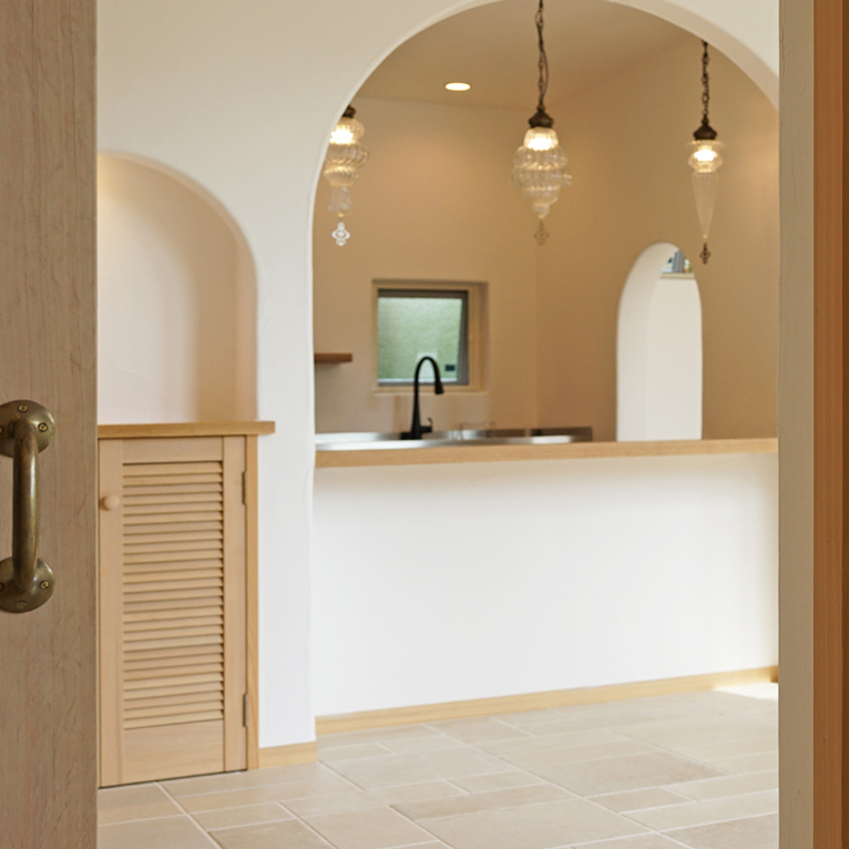 漆喰の曲線
